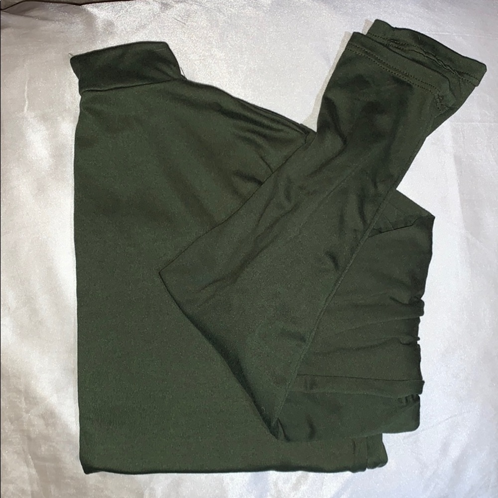 Army green cropped turtle neck